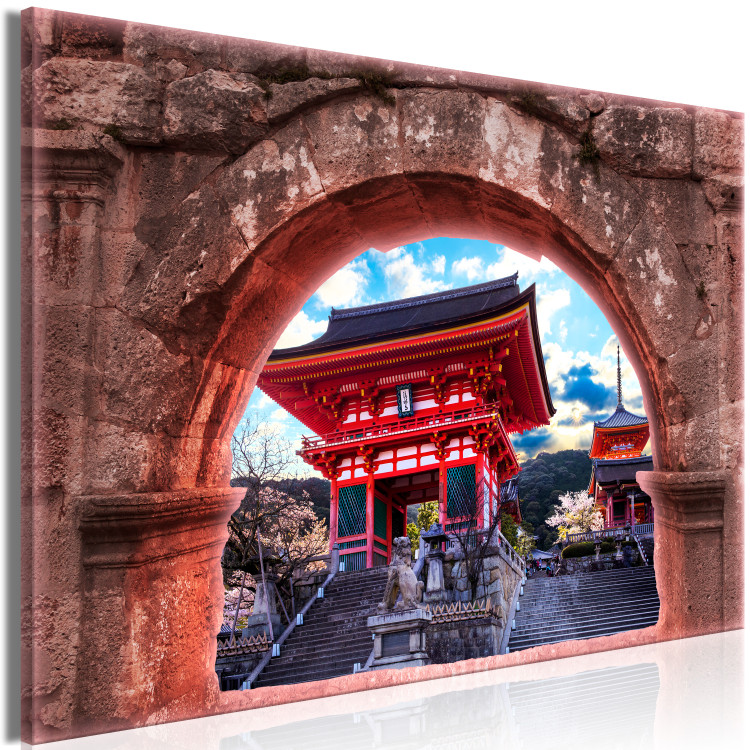 Canvas Pagoda view window - a composition with an arcade and Japanese temple 124364 additionalImage 2