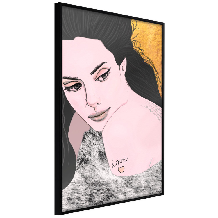 Wall Poster Sensual and Lovingly - portrait of a woman with English tattoo 125264 additionalImage 12