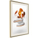 Wall Poster Copper Leaves - abstract vase with golden leaves on a white background 126064 additionalThumb 2