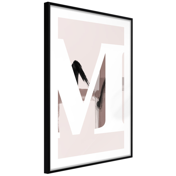 Poster Letter M - white alphabet letter on light pink abstract background 127864 additionalImage 8