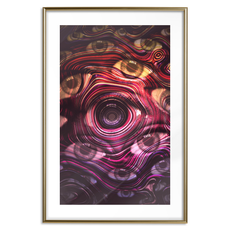 Wall Poster Psychedelic Gaze - abstract colorful waves on background of eyes 127964 additionalImage 14
