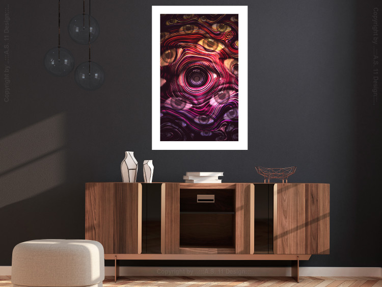 Wall Poster Psychedelic Gaze - abstract colorful waves on background of eyes 127964 additionalImage 3