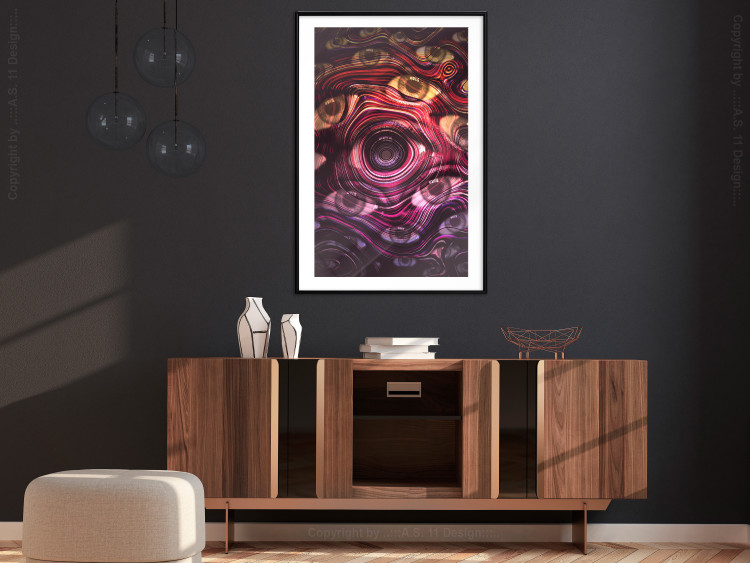 Wall Poster Psychedelic Gaze - abstract colorful waves on background of eyes 127964 additionalImage 18