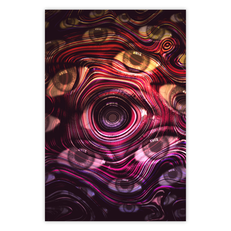 Wall Poster Psychedelic Gaze - abstract colorful waves on background of eyes 127964
