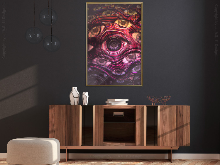 Wall Poster Psychedelic Gaze - abstract colorful waves on background of eyes 127964 additionalImage 5