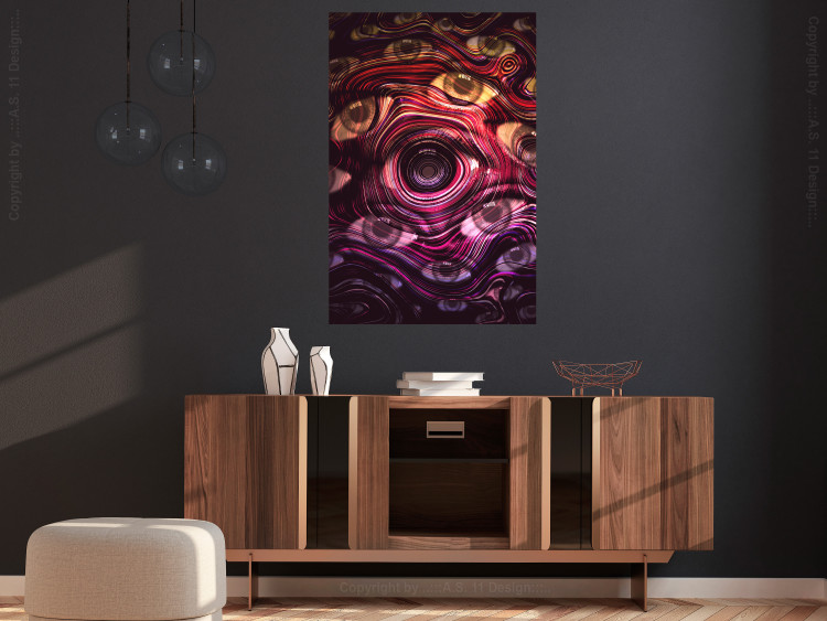 Wall Poster Psychedelic Gaze - abstract colorful waves on background of eyes 127964 additionalImage 2
