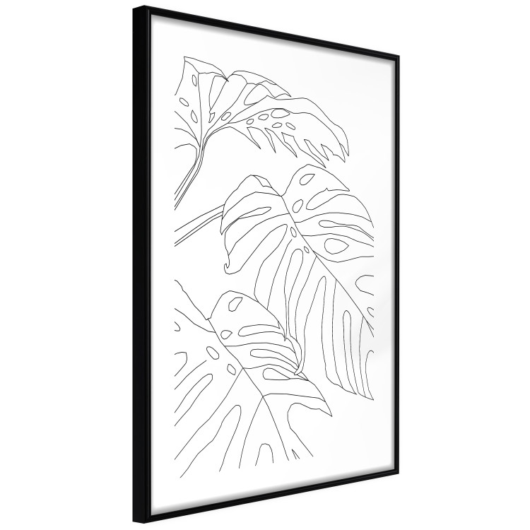 Poster Monstera Composition - line art of tropical plant leaves on white background 128364 additionalImage 6
