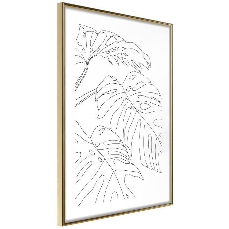 Poster Monstera Composition - line art of tropical plant leaves on white background 128364 additionalImage 9