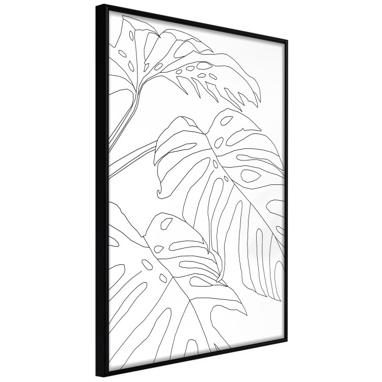 Poster Monstera Composition - line art of tropical plant leaves on white background 128364 additionalImage 11