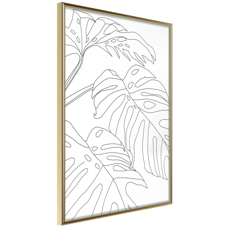 Poster Monstera Composition - line art of tropical plant leaves on white background 128364 additionalImage 12