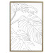 Poster Monstera Composition - line art of tropical plant leaves on white background 128364 additionalThumb 17