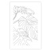 Poster Monstera Composition - line art of tropical plant leaves on white background 128364 additionalThumb 25