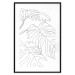 Poster Monstera Composition - line art of tropical plant leaves on white background 128364 additionalThumb 15
