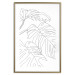 Poster Monstera Composition - line art of tropical plant leaves on white background 128364 additionalThumb 14