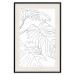 Poster Monstera Composition - line art of tropical plant leaves on white background 128364 additionalThumb 19