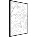 Poster Monstera Composition - line art of tropical plant leaves on white background 128364 additionalThumb 11
