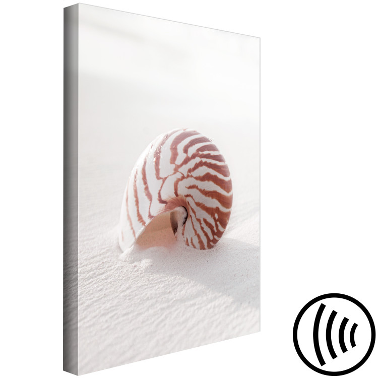 Canvas Seashell in the sand - seaside landscape with a bowl buryed in the sand on the beach 129464 additionalImage 6