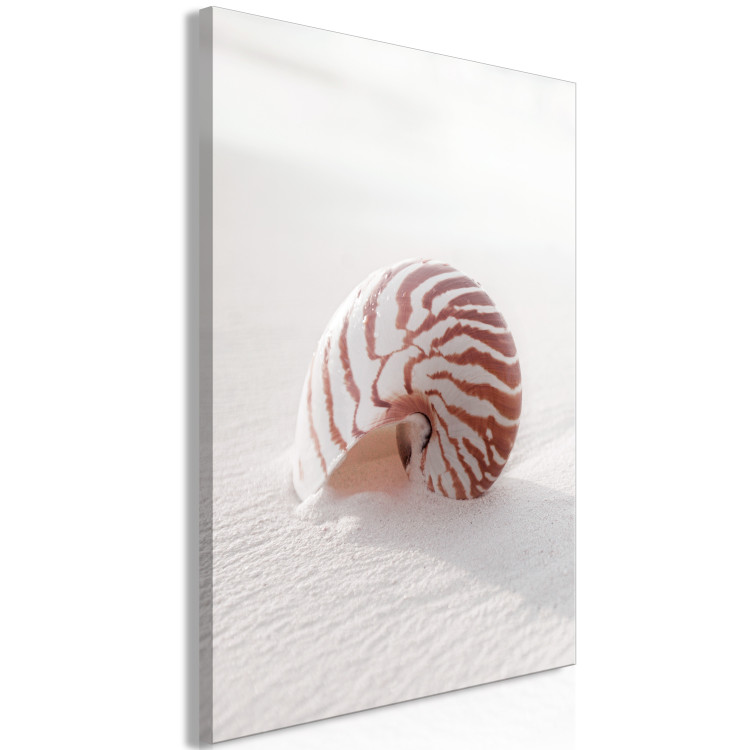 Canvas Seashell in the sand - seaside landscape with a bowl buryed in the sand on the beach 129464 additionalImage 2