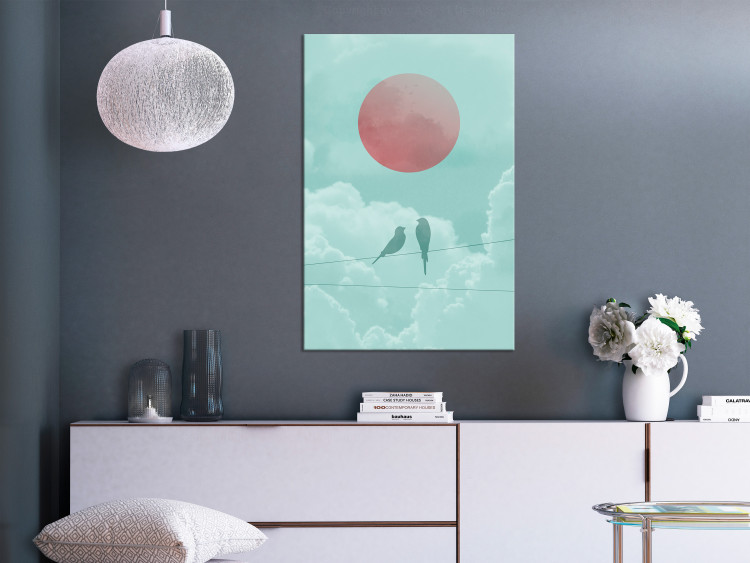 Canvas Print Pastel Sunset (1-part) vertical - abstract birds 129564 additionalImage 3
