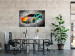 Canvas Art Print Aerodynamics (3-piece) - abstract car on a black background 129864 additionalThumb 3