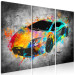 Canvas Art Print Aerodynamics (3-piece) - abstract car on a black background 129864 additionalThumb 2