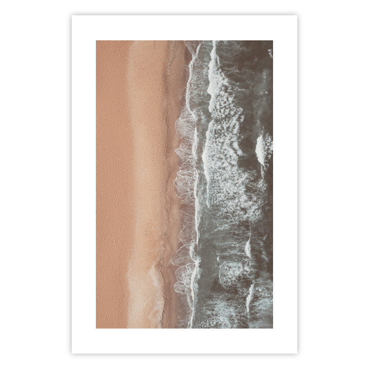 Poster Shoreline - a landscape of an orange beach and sea from a bird's-eye view 130764 additionalImage 25