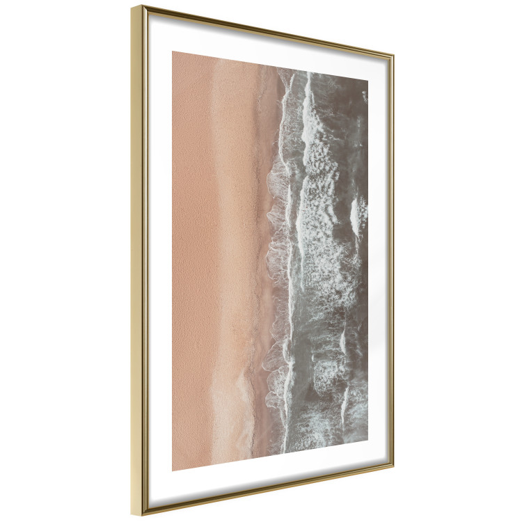 Poster Shoreline - a landscape of an orange beach and sea from a bird's-eye view 130764 additionalImage 9