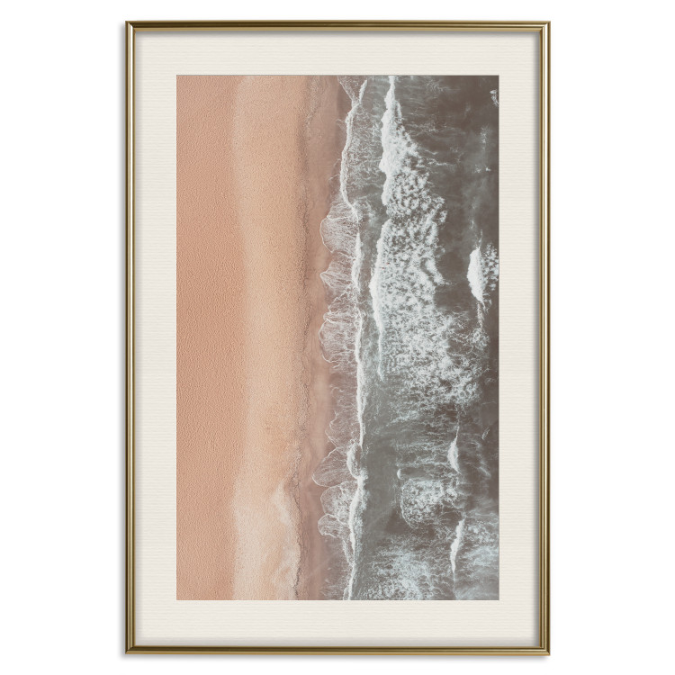 Poster Shoreline - a landscape of an orange beach and sea from a bird's-eye view 130764 additionalImage 20