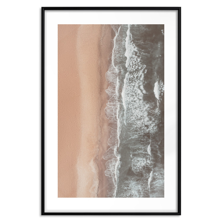 Poster Shoreline - a landscape of an orange beach and sea from a bird's-eye view 130764 additionalImage 15