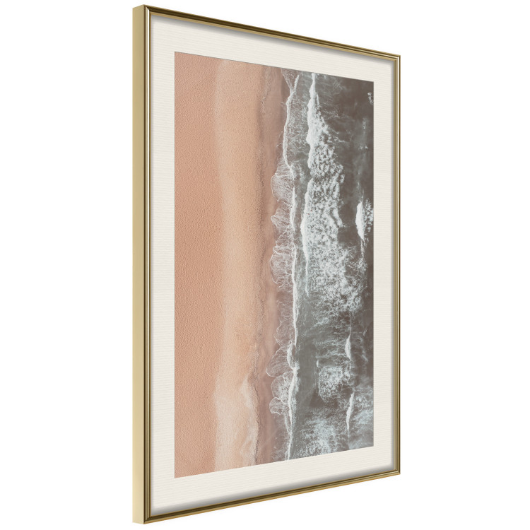 Poster Shoreline - a landscape of an orange beach and sea from a bird's-eye view 130764 additionalImage 3