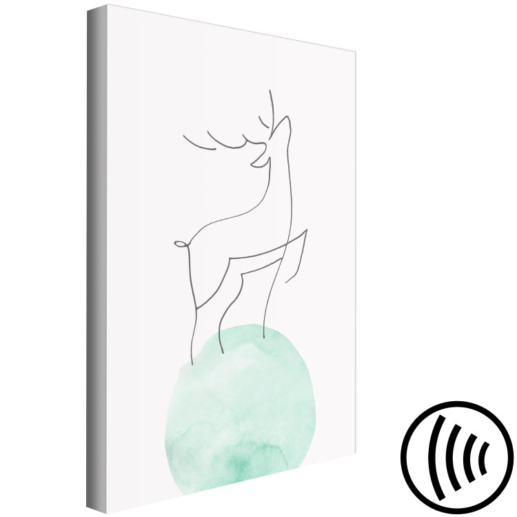 Canvas Art Print Courage (1-piece) Vertical - deer on a blue pastel moon 131764 additionalImage 6