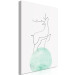 Canvas Art Print Courage (1-piece) Vertical - deer on a blue pastel moon 131764 additionalThumb 2
