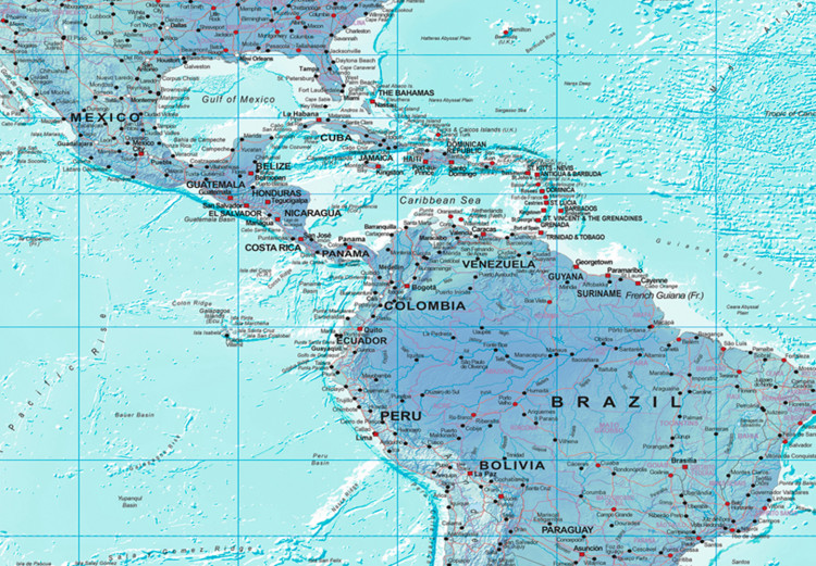 Large canvas print World Map: Sky Blue World II [Large Format] 132364 additionalImage 5