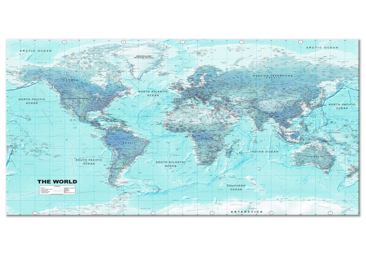 Large canvas print World Map: Sky Blue World II [Large Format] 132364