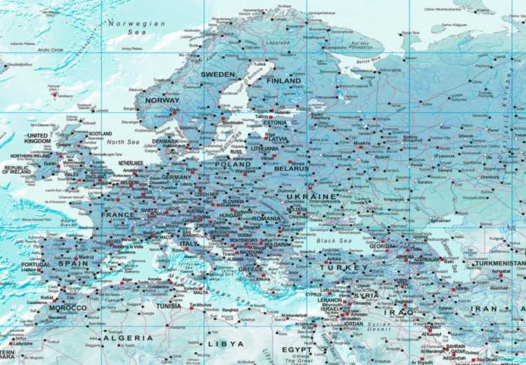 Large canvas print World Map: Sky Blue World II [Large Format] 132364 additionalImage 4