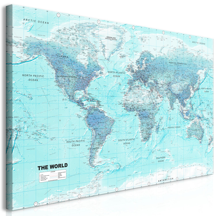 Large canvas print World Map: Sky Blue World II [Large Format] 132364 additionalImage 3