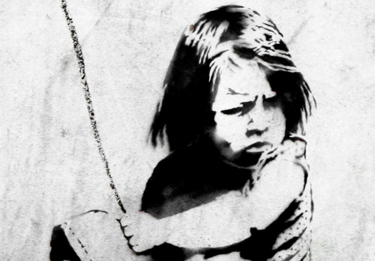 Wall Poster No Future - black and white mural of a girl and red writings 132464 additionalImage 9
