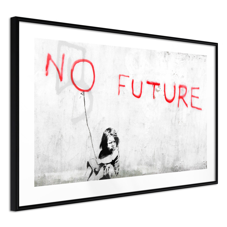 Wall Poster No Future - black and white mural of a girl and red writings 132464 additionalImage 13