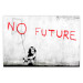 Wall Poster No Future - black and white mural of a girl and red writings 132464