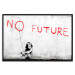 Wall Poster No Future - black and white mural of a girl and red writings 132464 additionalThumb 19