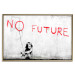 Wall Poster No Future - black and white mural of a girl and red writings 132464 additionalThumb 18