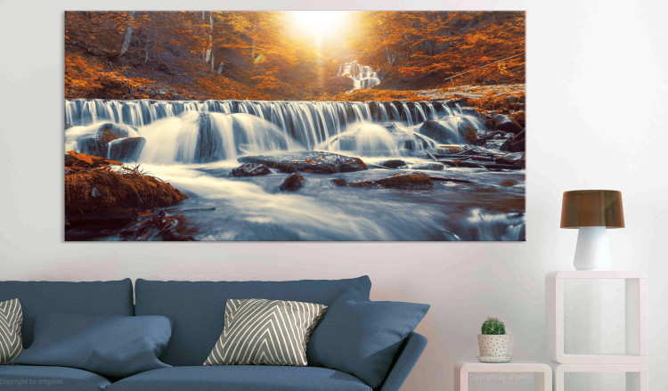 Large canvas print Awesome Waterfall - Orange II [Large Format] 136364 additionalImage 4