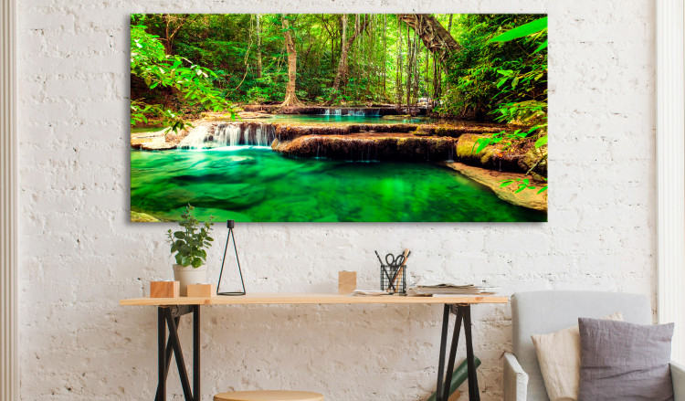 Large canvas print Emerald Waterfall II [Large Format]  137664 additionalImage 6