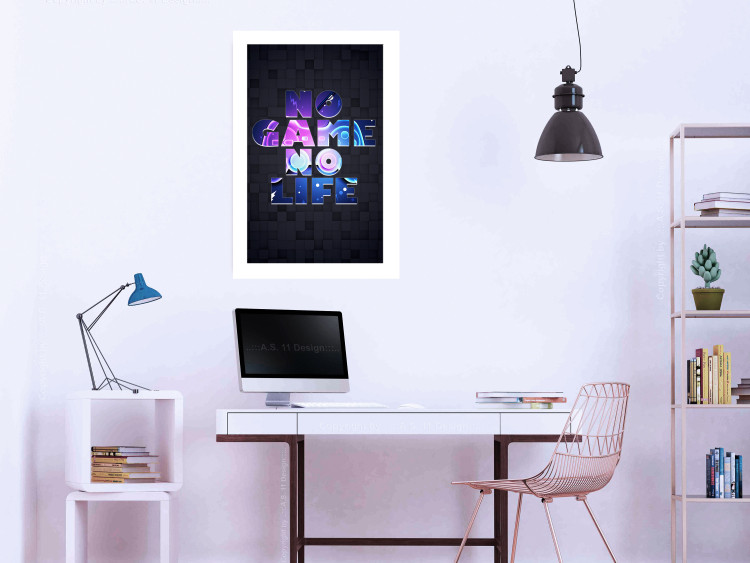 Wall Poster No Game, No Life - colorful English text on a dark background 138064 additionalImage 17