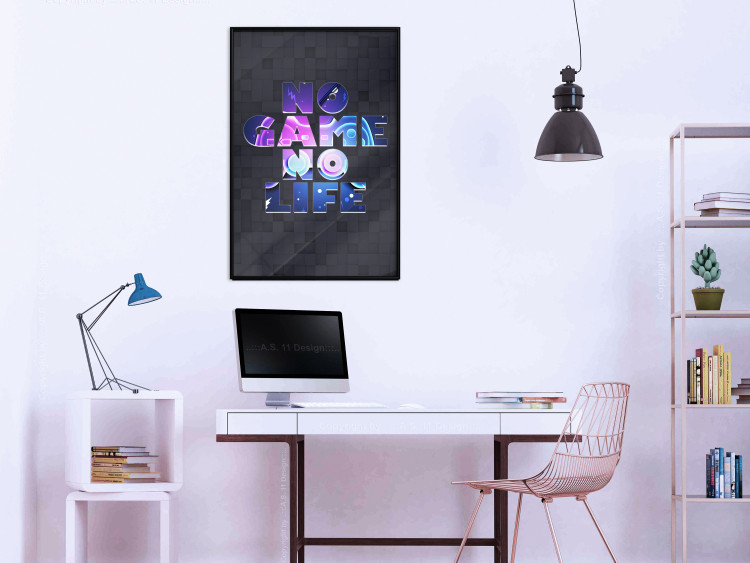 Wall Poster No Game, No Life - colorful English text on a dark background 138064 additionalImage 16