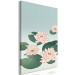 Canvas Print Pink Water Lilies (1-piece) Vertical - landscape with flowers on water 142464 additionalThumb 2