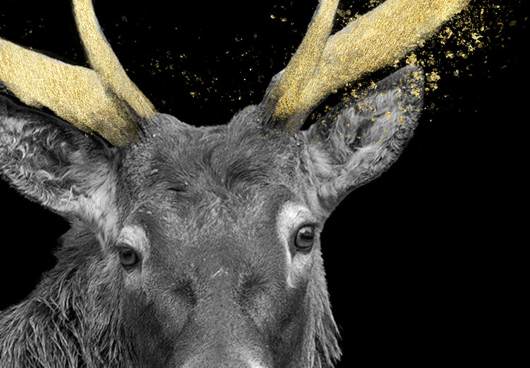 Canvas Golden Antlers (5-piece) Wide - silver stag and moon at night 143264 additionalImage 4