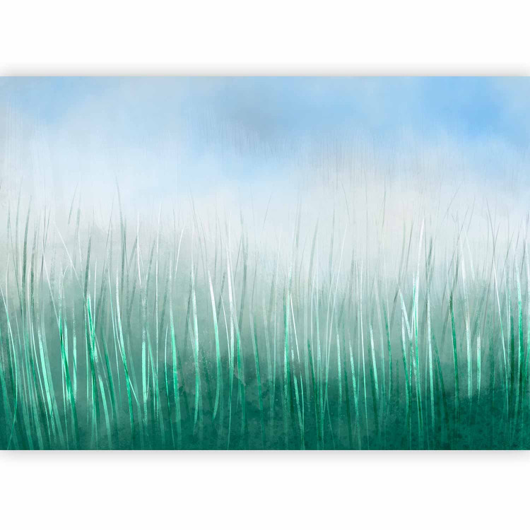Photo Wallpaper Tall grass - landscape with painted meadow effect against a blue sky 143764 additionalImage 1
