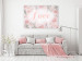 Canvas Print Love (1-piece) - love inscription on a pink background with flowers and leaves 144764 additionalThumb 3