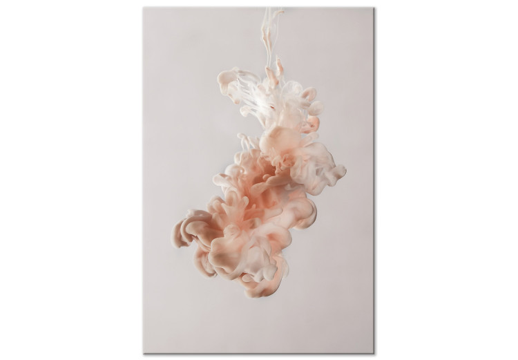 Canvas Print Ink in Water (1-piece) - minimalist abstraction in pink color 145164